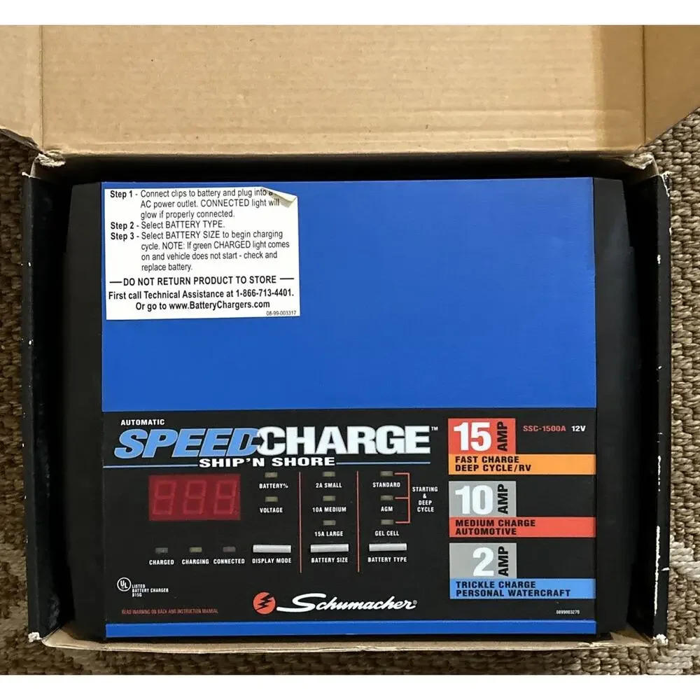 Schumacher SSC-1500A 6V/12V Ship ‘N Shore Auto & Marine Battery Charger Open Box